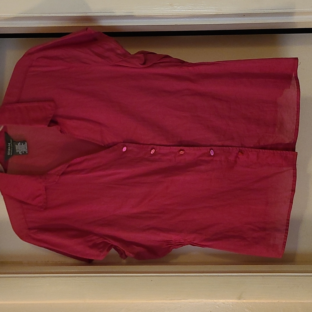 Pink button down shirt
